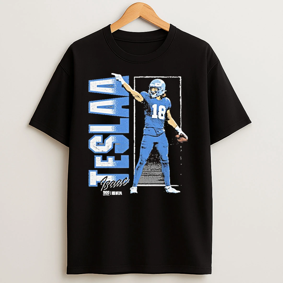 Isaac Teslaa Detroit Lions Vertical Name Signature Shirts