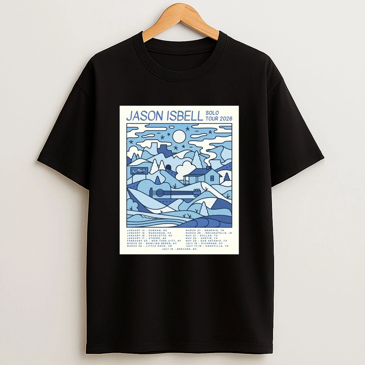 Jason Isbell Solo Tour 2026 Jan 14th Durham Nc Dpac Jan 15th Manassas Va Hylton Performing Arts Center Shirts