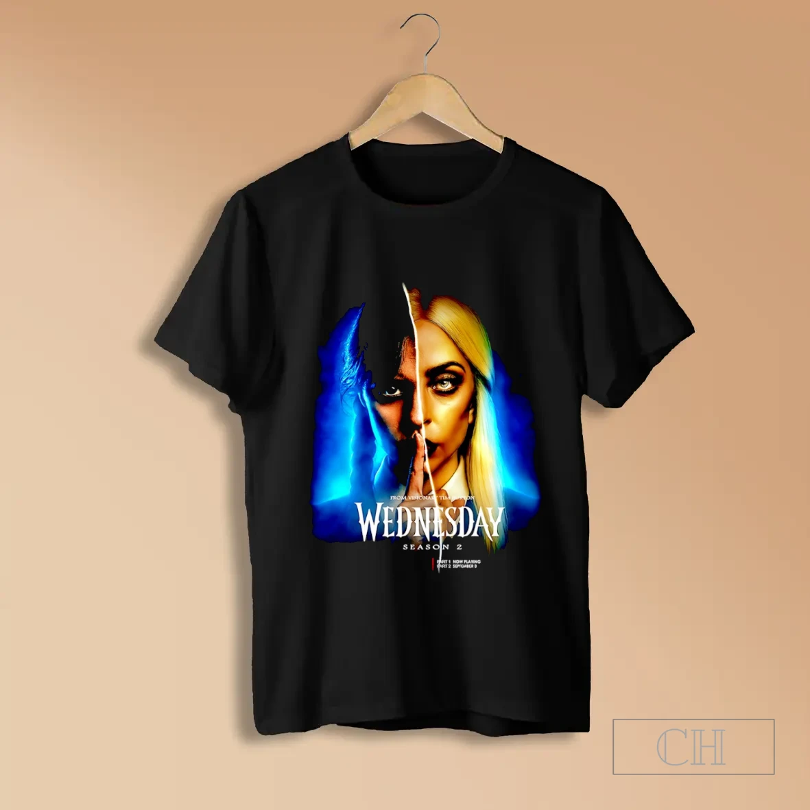 Jenna Ortega And Lady Gaga Wednesday Season 2 Shirts