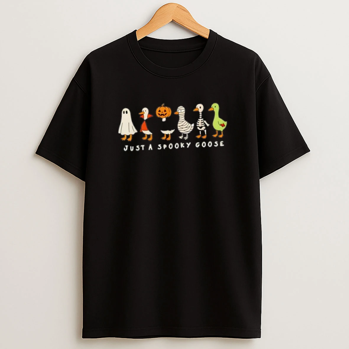 Just A Spooky Goose Halloween Silly Goose Funny Halloween Shirts