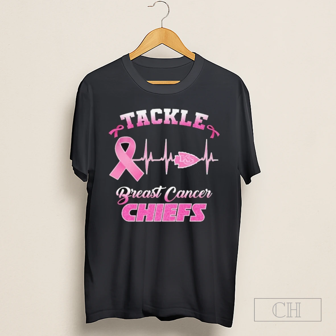 Kansas City Chiefs Tackle Breast Cancer Heartbeat Shirt