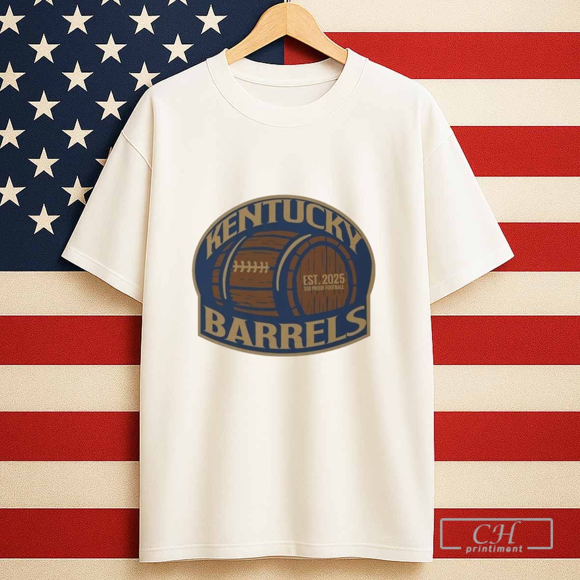 Kentucky Barrels Est 2025 100 Proof Football Tshirt Sweater