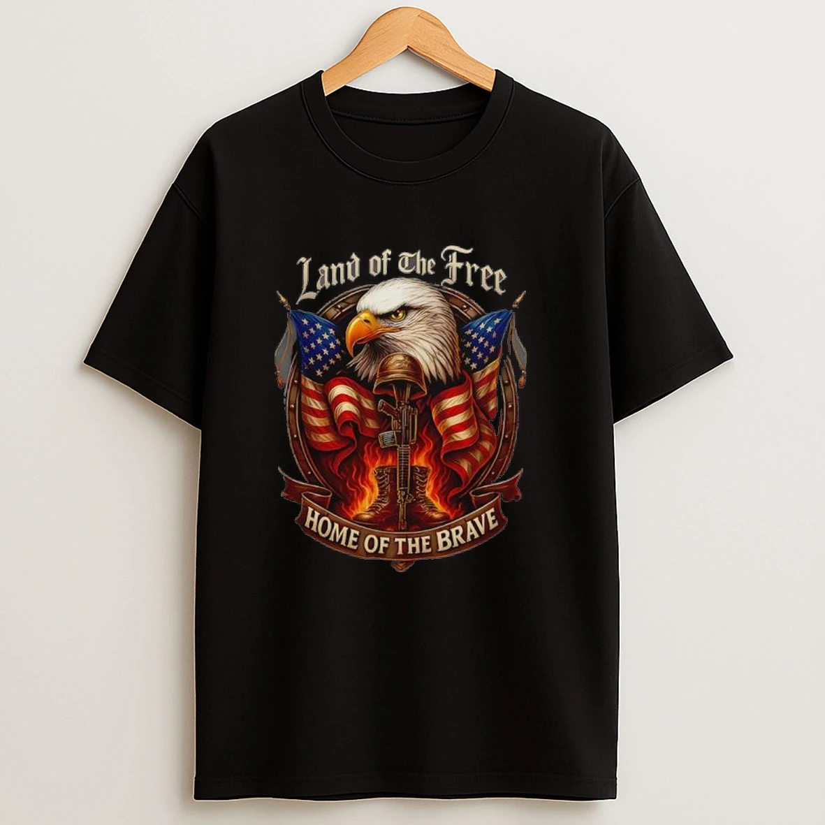 Land Of The Free Home Of The Brave Kirk Shooter Shirts