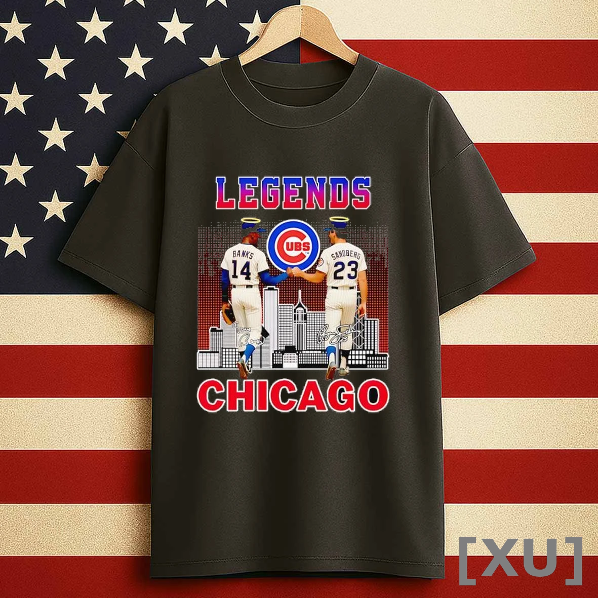 Legends Chicago Cubs Banks And Sandberg Signatures Shirts