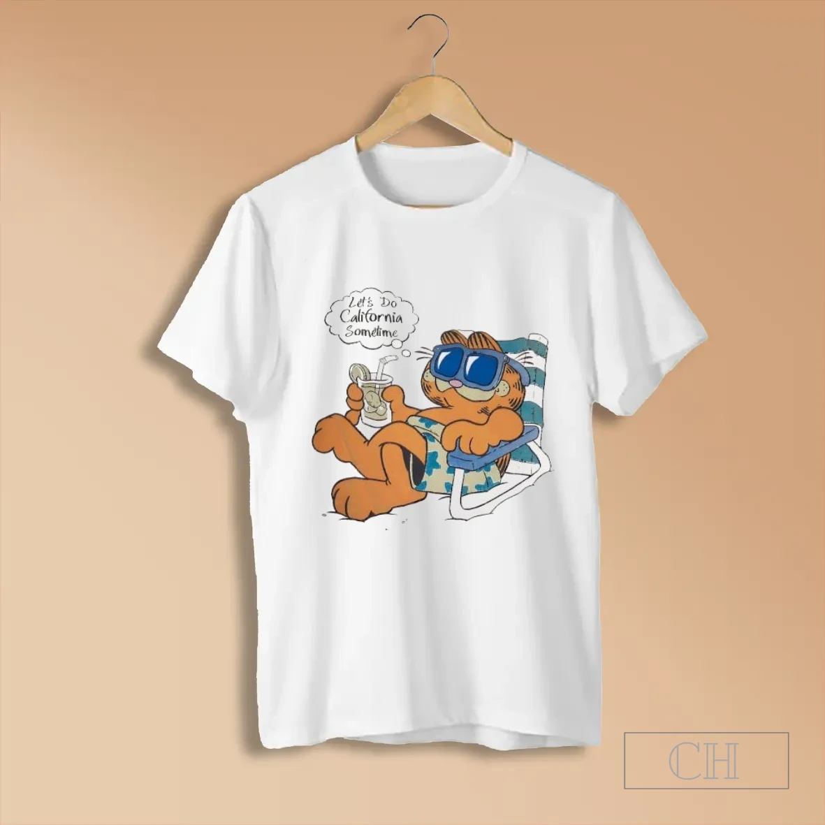 Lets Do California Sometime Orange Cat Beach T Shirts