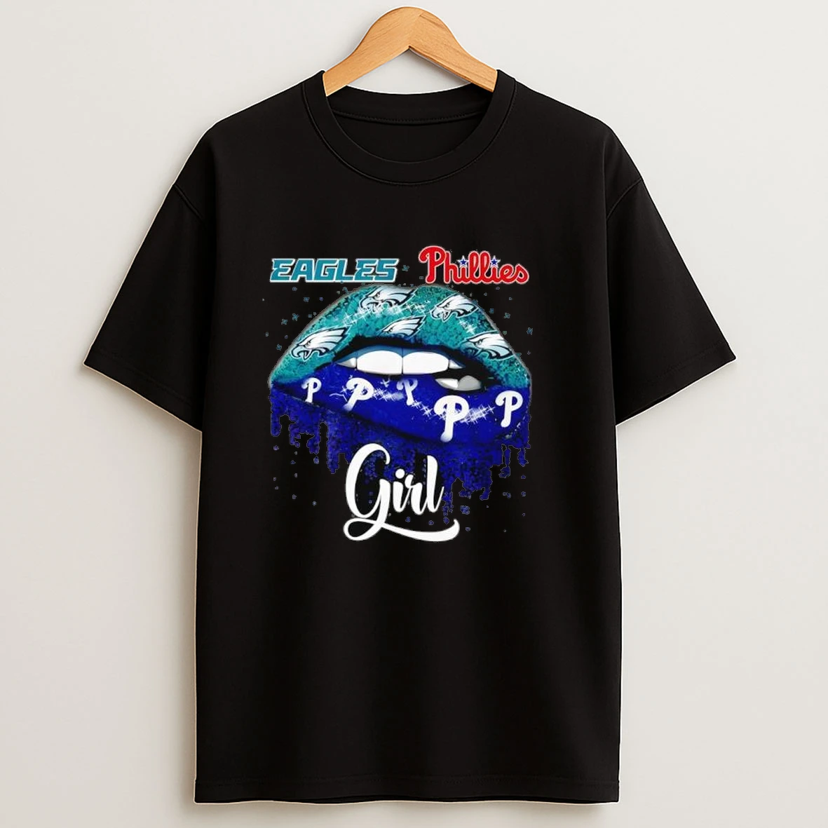 Lips Girl Philadelphia Eagles X Philadelphia Phillies Logo Shirts