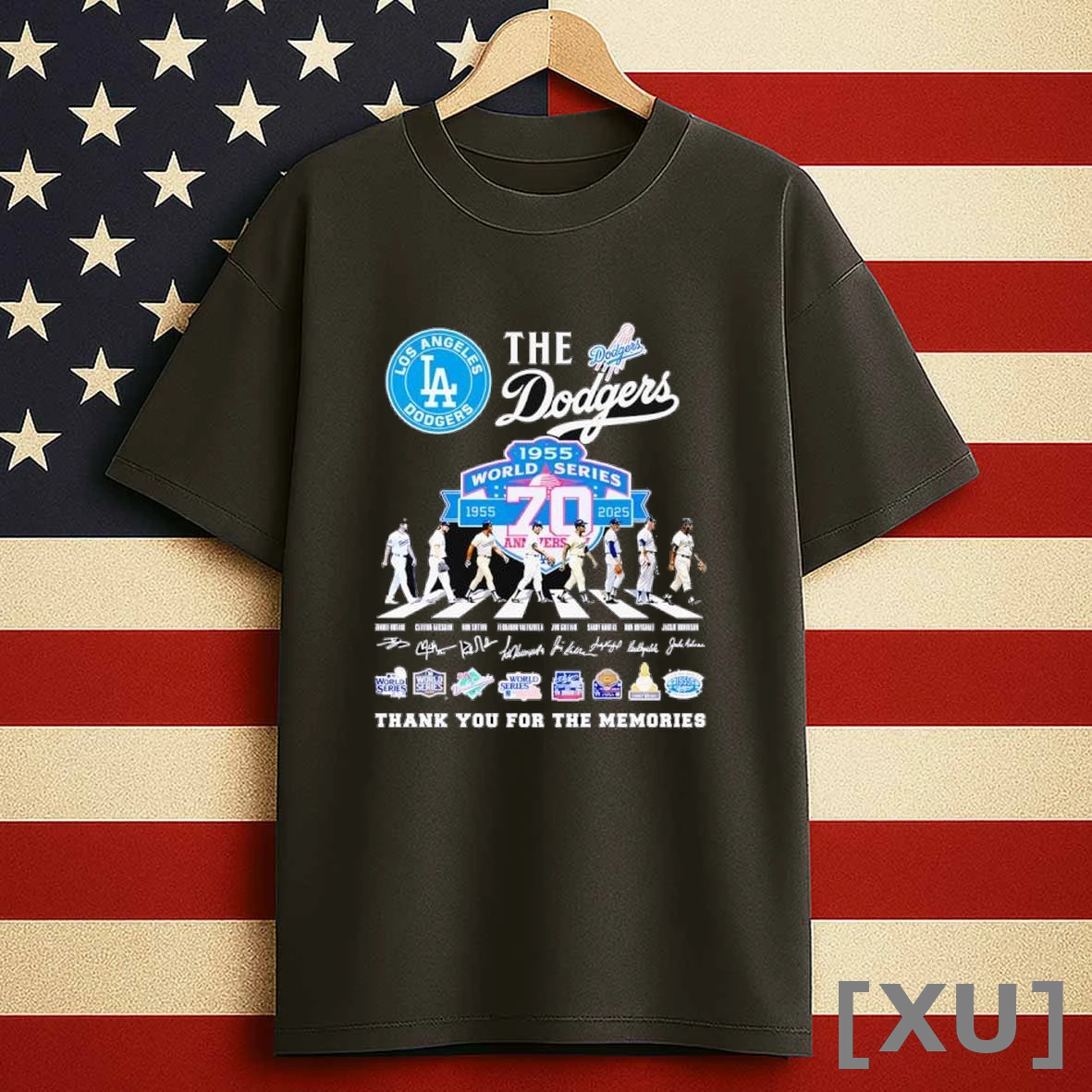 Los Angeles Dodgers 1955 World Series Abbey Road Thank You For The Memories Signatures Shirts