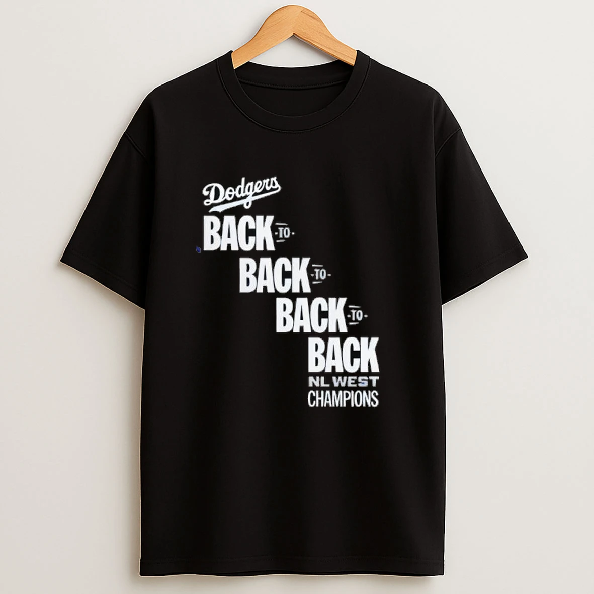 Los Angeles Dodgers Back To Back To Back To Nl West Champions Logo Shirts
