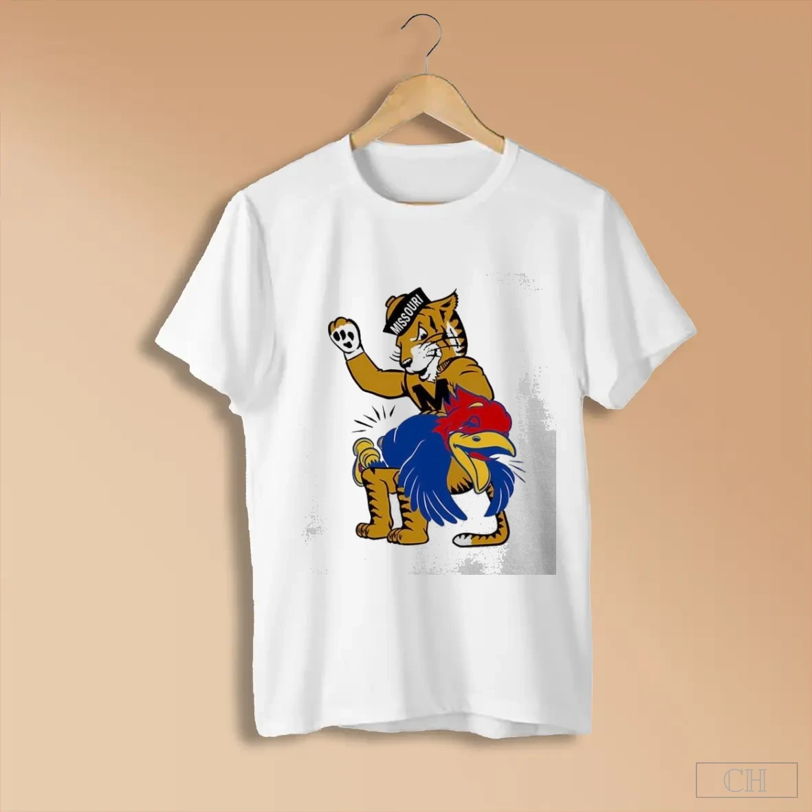 M U Tiger Vs K U Jayhawk Spanking Shirts