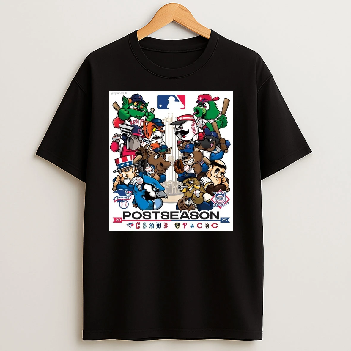 Mlb 2025 Postseason Logos Mascot Teams American League And National League Playoffs Shirts