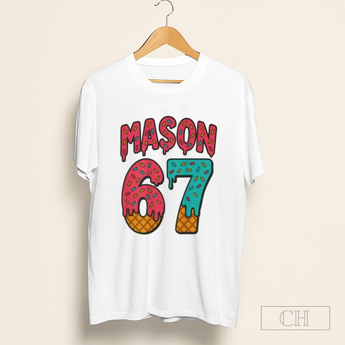 Mason 67 Ice Cream Cute Meme Six Seven On Back Shirt