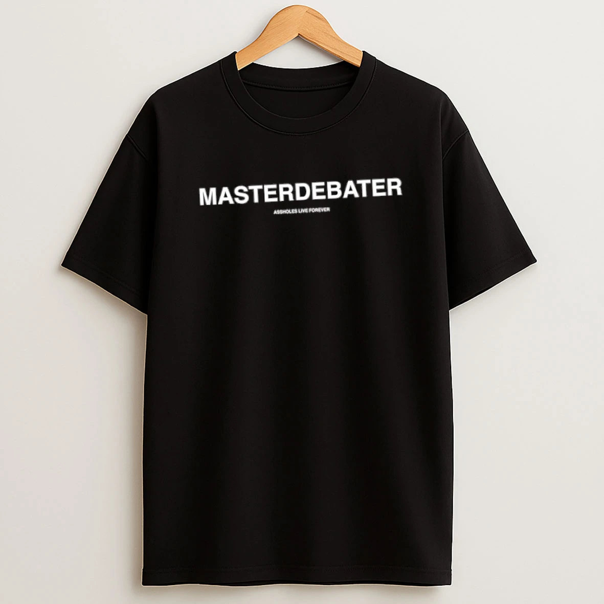 Masterdebater Black Text Shirts