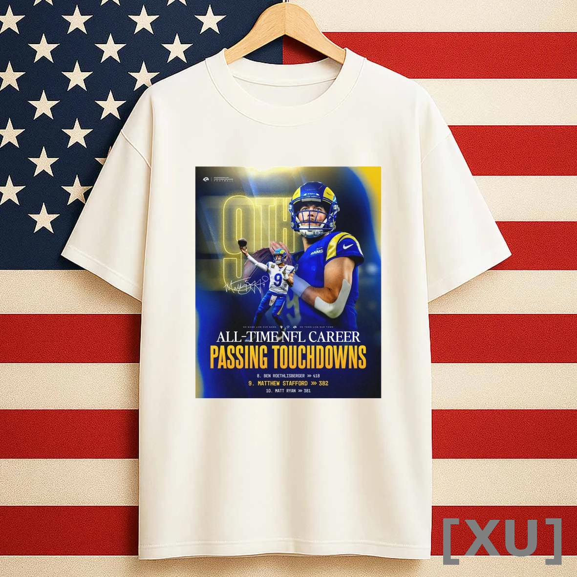 Matthew Stafford Los Angeles Rams 9th All Time Nfl Career Passing Touchdowns Signature Shirts