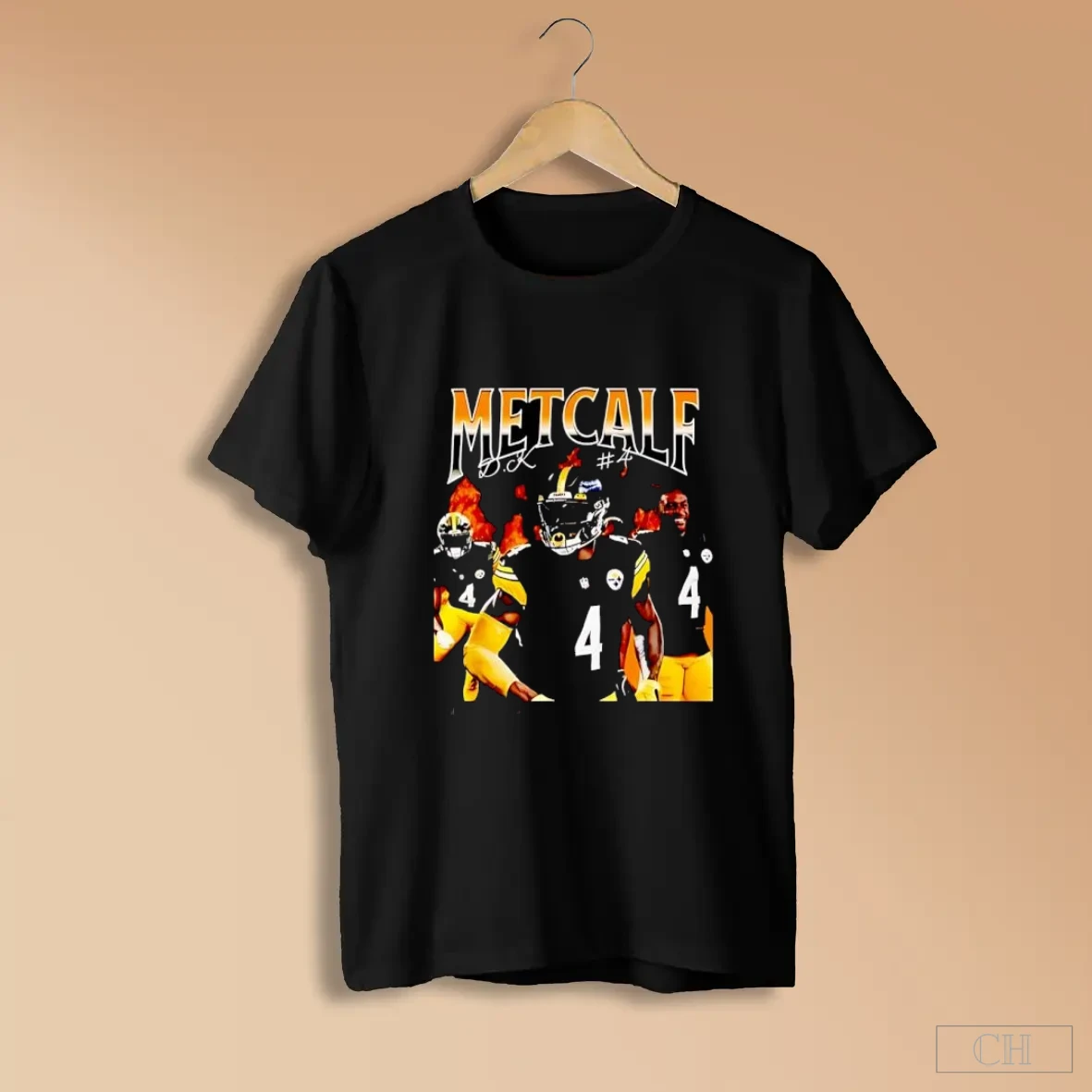 Metcalf D K 4 Football Player On Fire S Black Shirts