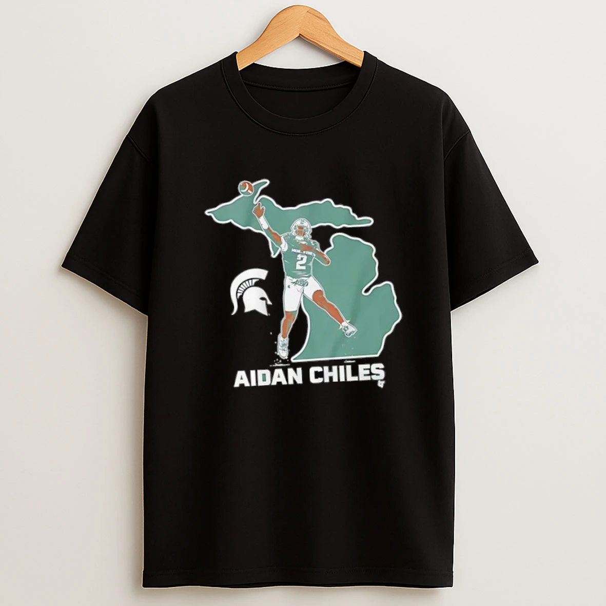 Michigan State Football Aidan Chiles State Star Shirts