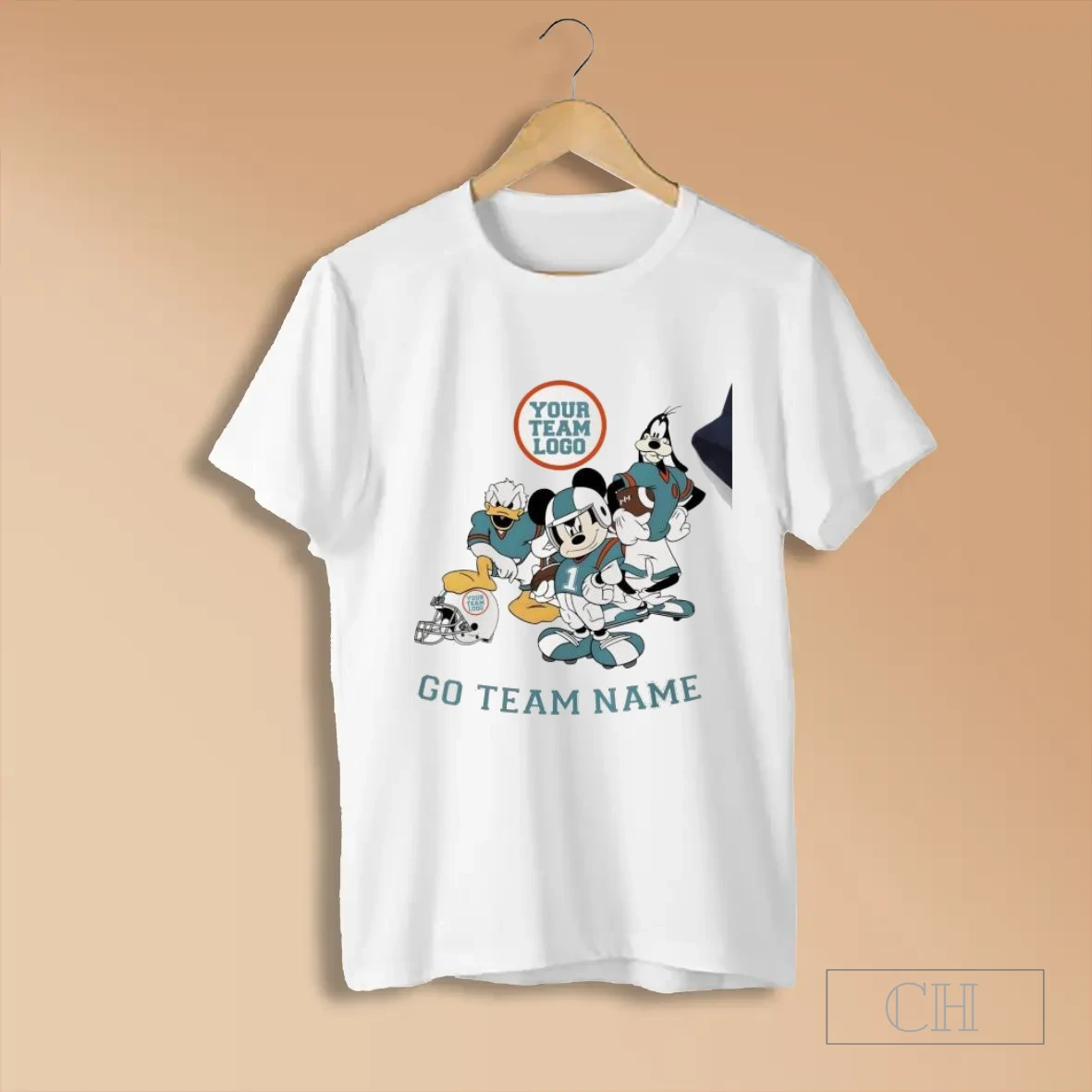 Mickey And Friends Your Team Logo Go Team Name Football Matching T Shirts