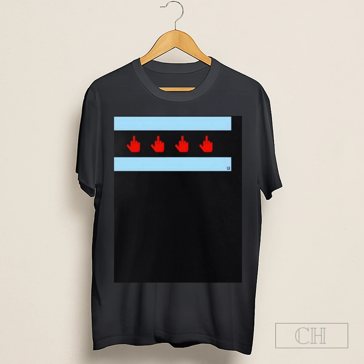 Middle Finger Chicago Flag Shirt