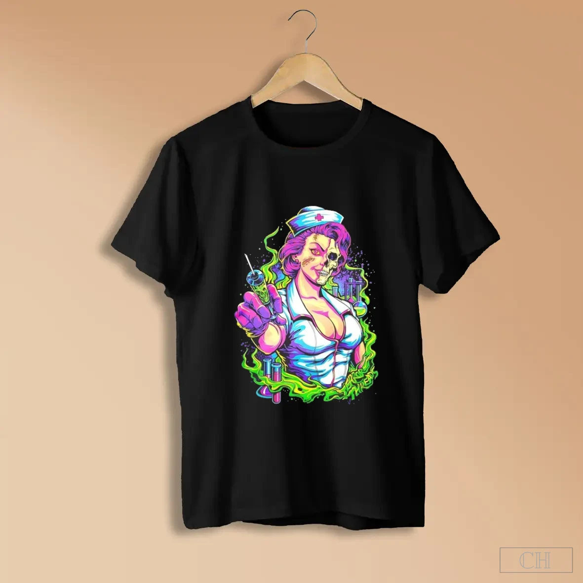 Midnight Nurse Test Tubes Neon Fumes Halloween Shirts