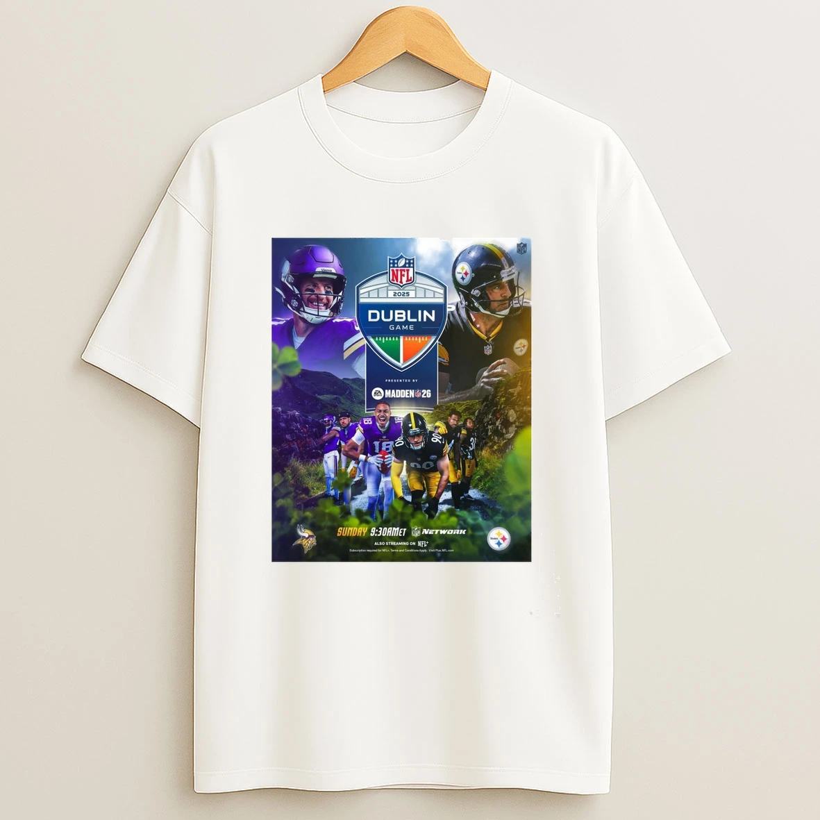 Minnesota Vikings Vs Pittsburgh Steelers Nfl Dublin Game Madden 26 September 28 2025 Croke Park Dublin Ireland Shirts
