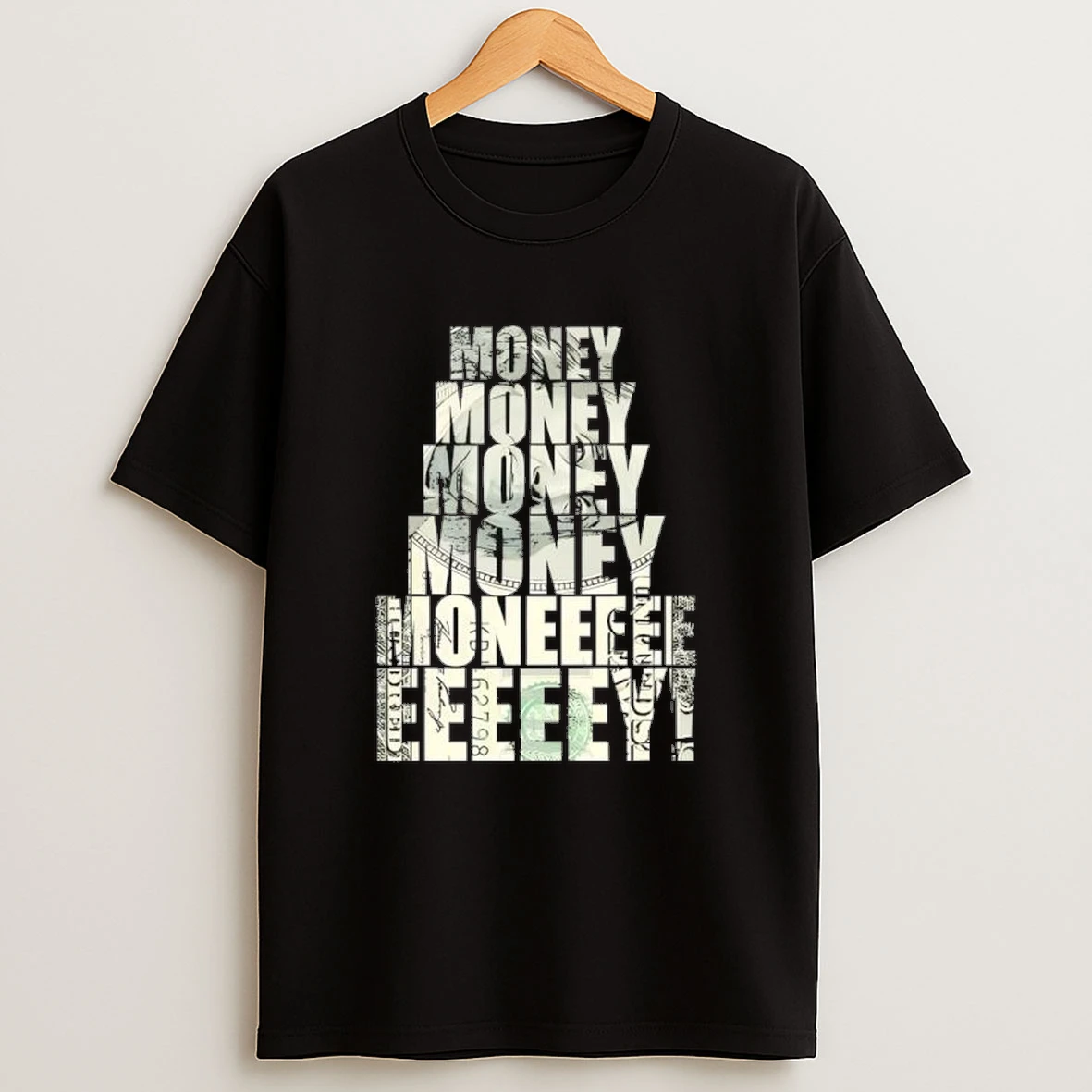 Money Money Text Graphic Shirts
