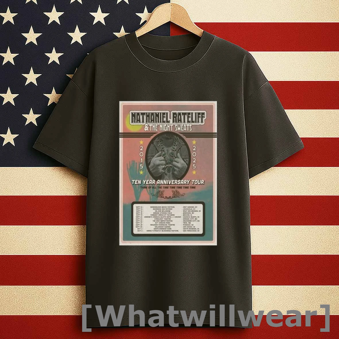 Nathaniel Rateliff And The Night Sweats 10 Years Anniversary 2025 Tour Shirts