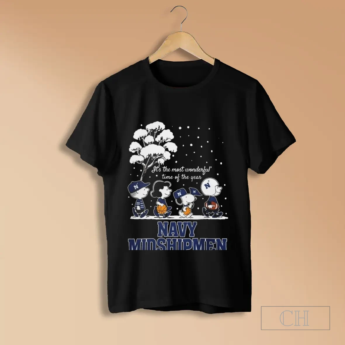 Navy Midshipmen X The Peanuts Winter Its The Most Wonderful Time Of The Year 2025 T Shirts