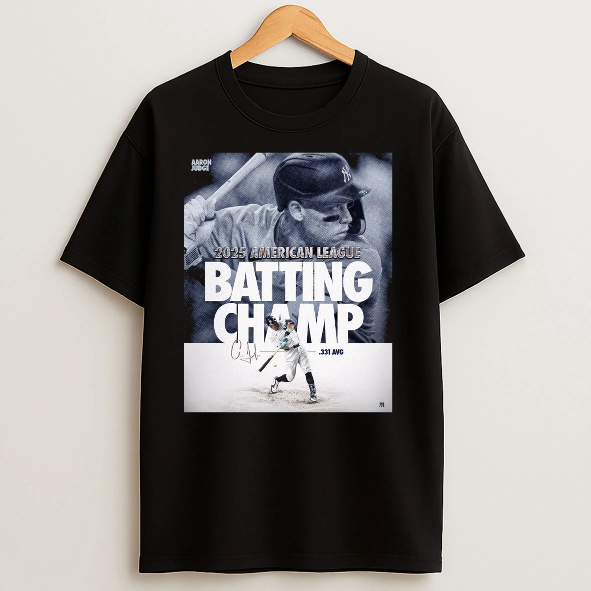 New York Yankees Aaron Judge 2025 American League Batting Champion 331 Avg Signature Shirts