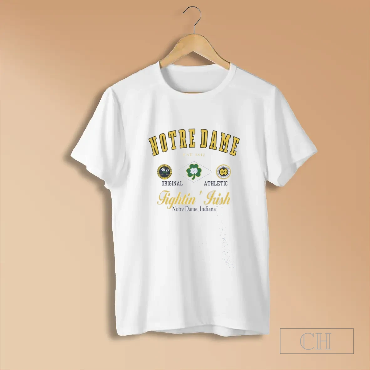 Notre Dame Fighting Irish Indiana Est 1812 Athletic Logo T Shirt
