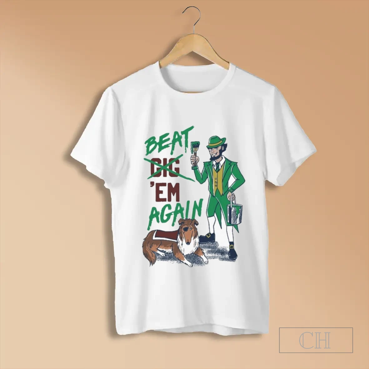 Notre Dame Fighting Irish Mississippi State Bulldogs Beat Em Again Mascot T Shirts