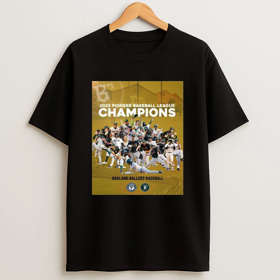 Oakland Ballers Baseball 2025 Pioneer Baseball League Champions Shirts
