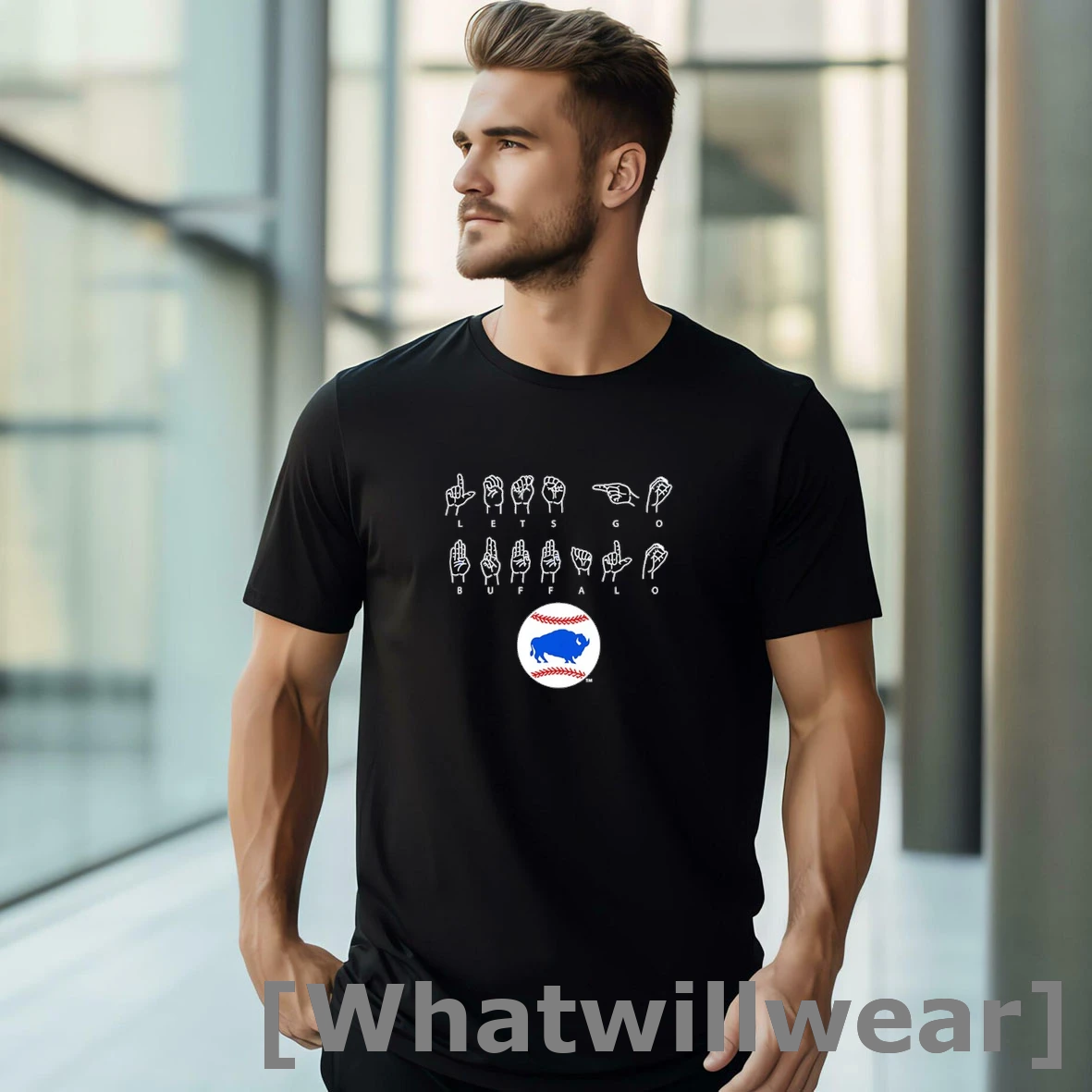 Official 2025 Als Lets Go Buffalo Hand Sign Language Tshirts Sweater