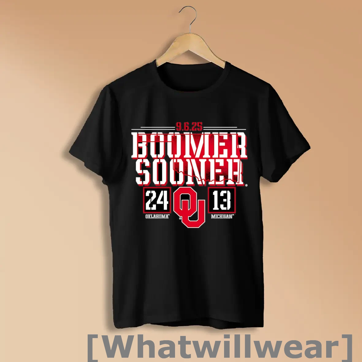 Official 2025 Boomer Sooner Oklahoma Sooners Vs Michigan Wolverines 24 13 Score Shirts