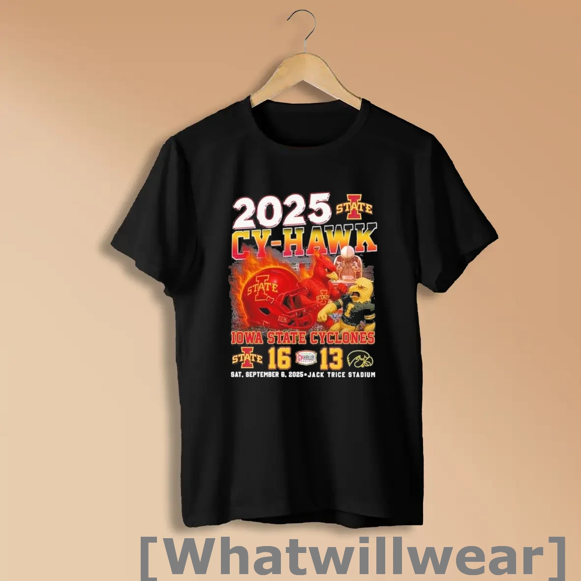 Official 2025 Cy Hawk Iowa State Cyclones Win 16 13 Iowa Hawkeyes September 6 Shirts