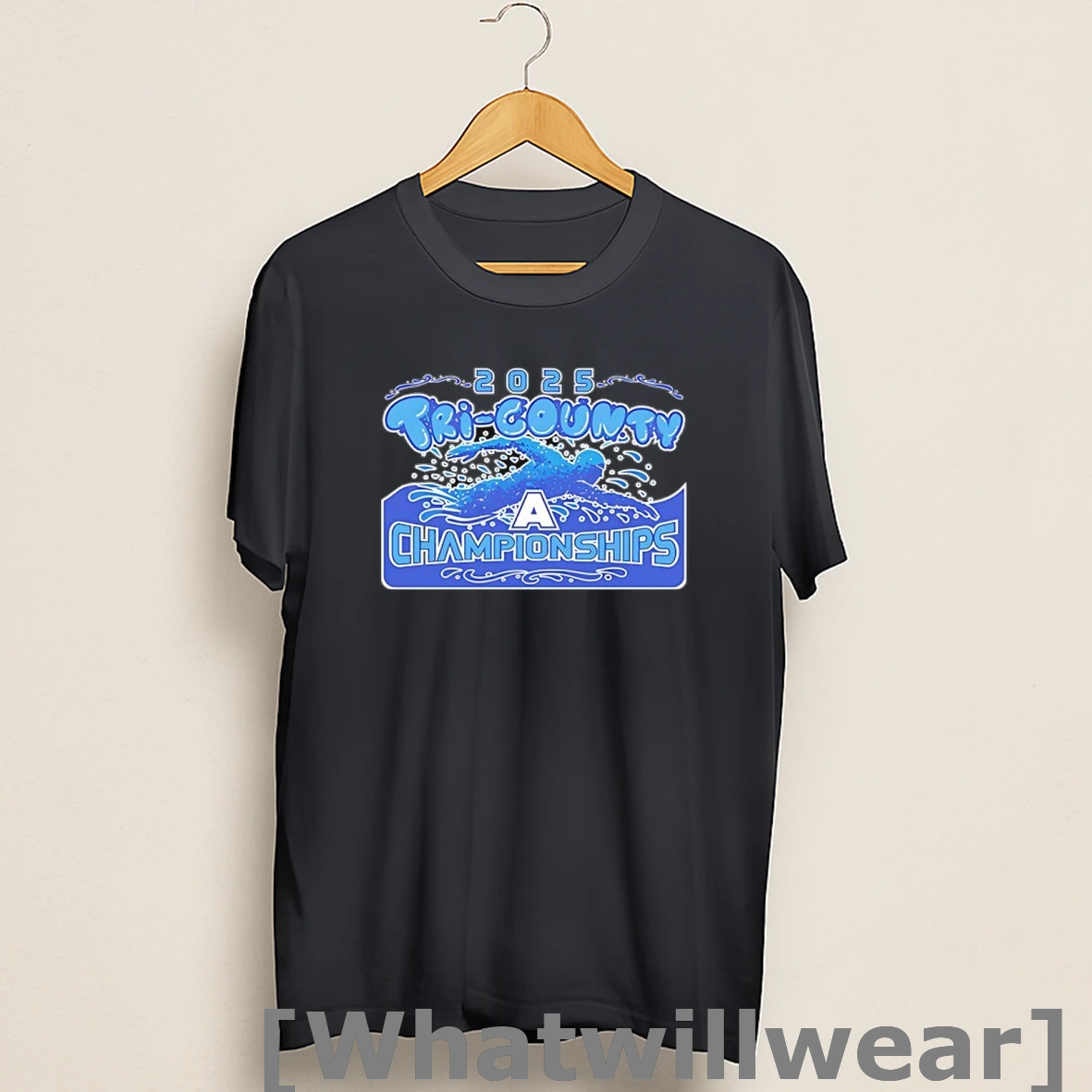 Official 2025 Tri County A Swim Championships Logo Shirts