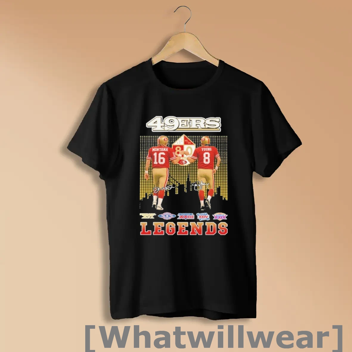 Official 49ers Montana And Young Signature Legends Shirts