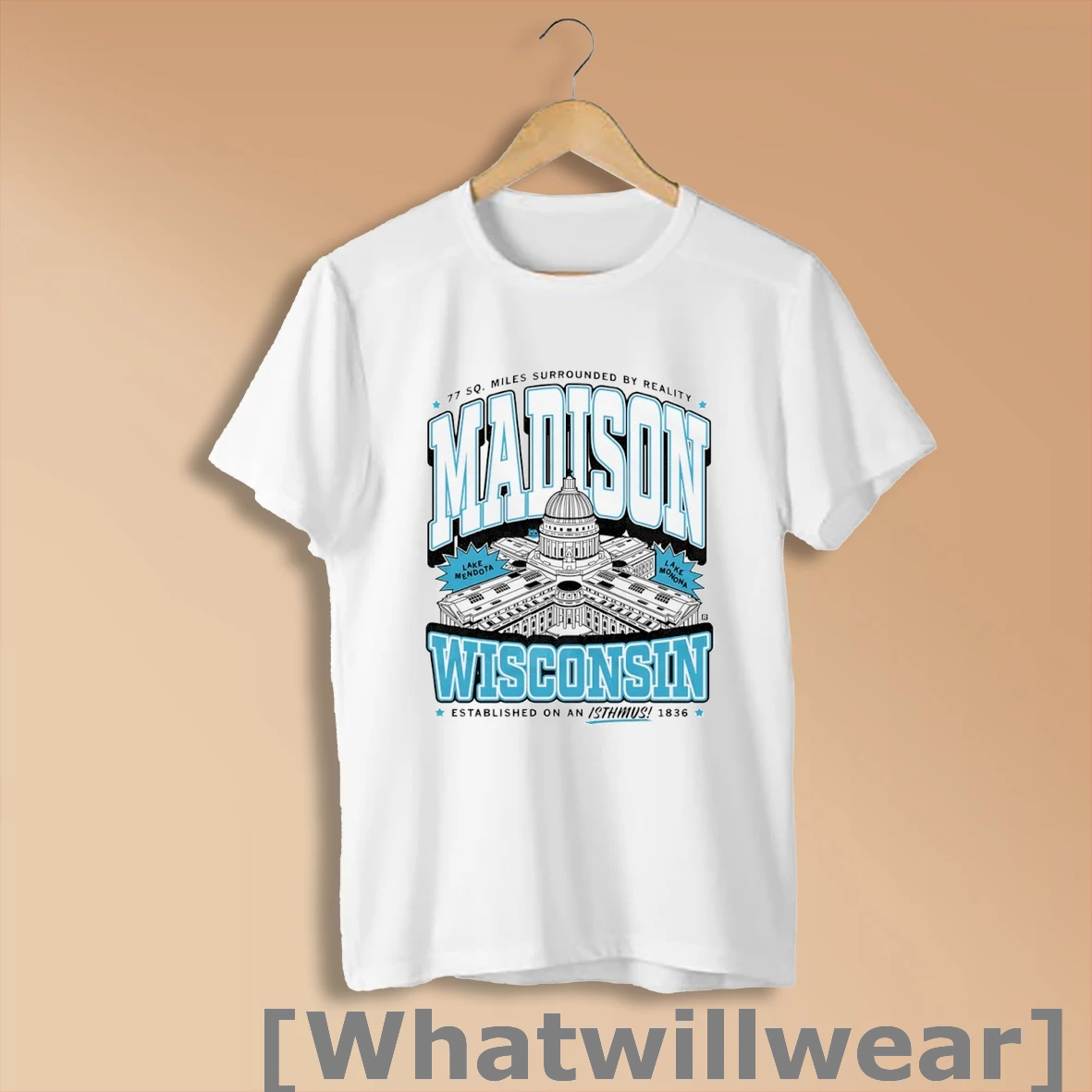 Official 77 Sq Miles Surrounded By Reality Madison Wisconsin 1836 T Shirt Sweatshirt