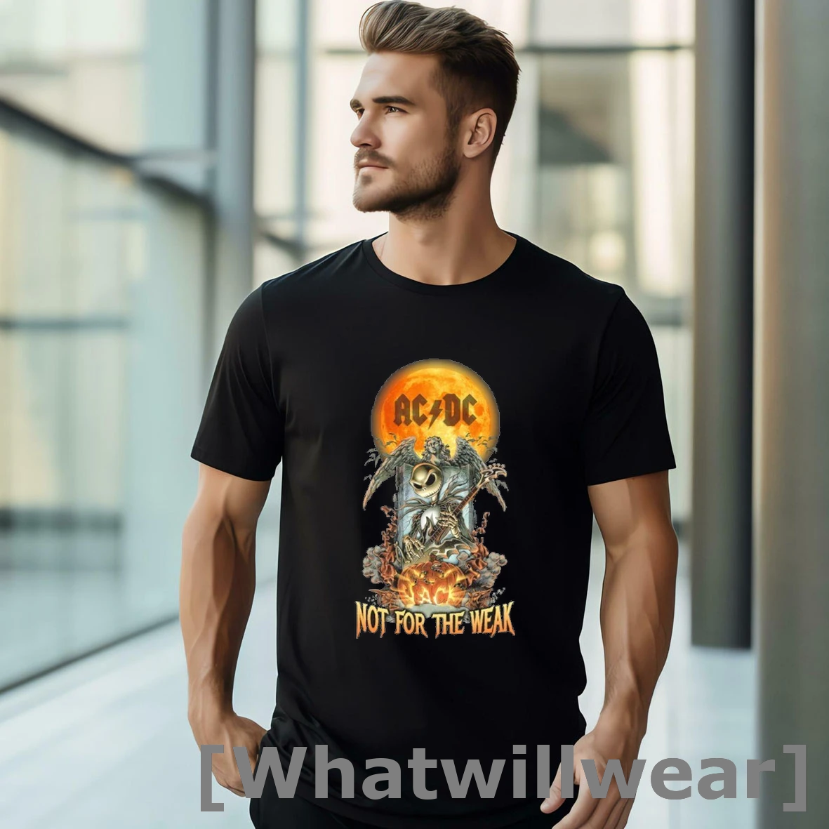 Official Acdc Moon Skull Not For The Weak Shirts