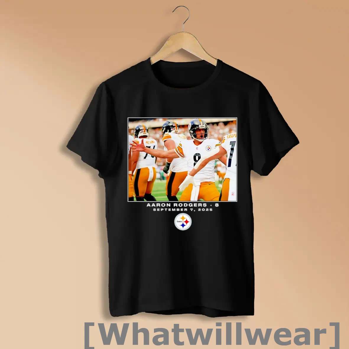 Official Aaron Rodgers Pittsburgh Steelers Nfl Flash Features Week 1 2025 Photo Shirts