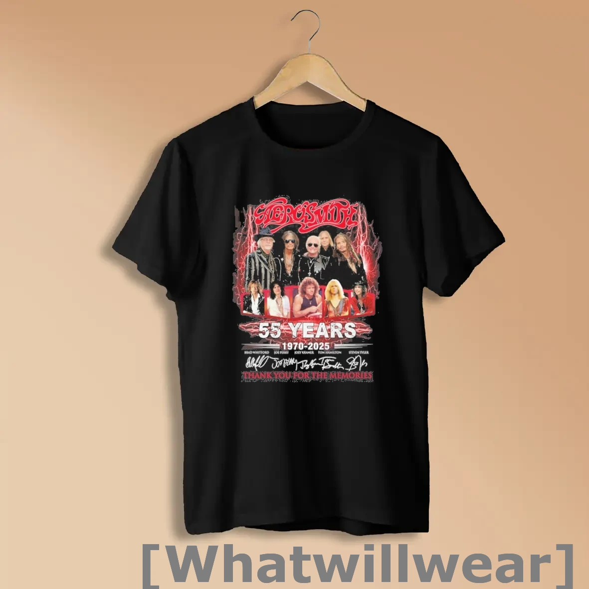 Official Aerosmith 55 Years 1970 2025 Signature Thank You For The Memories Shirts