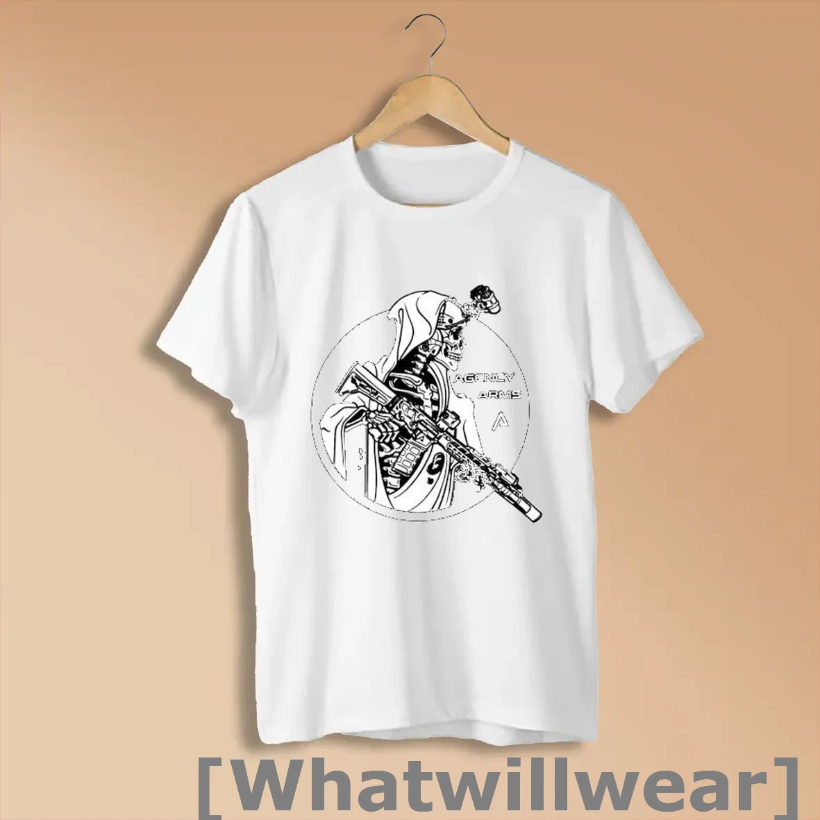 Official Agency Arms Grim Reaper Skeleton With Night Vision Goggles And Rifle Shirts