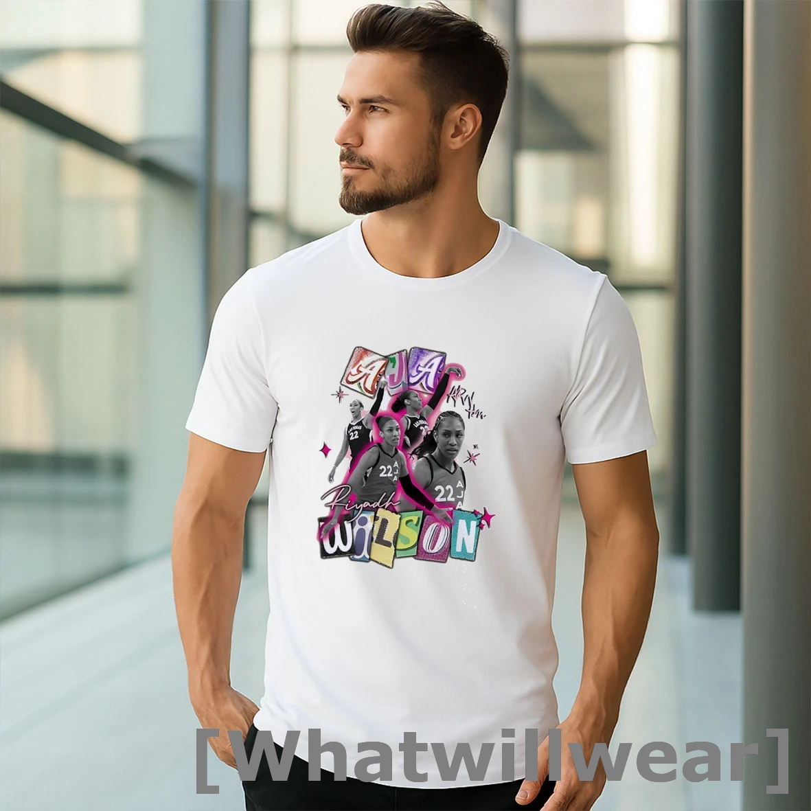 Official Aja Riyadh Wilson Las Vegas Aces Signature Tshirts Sweater