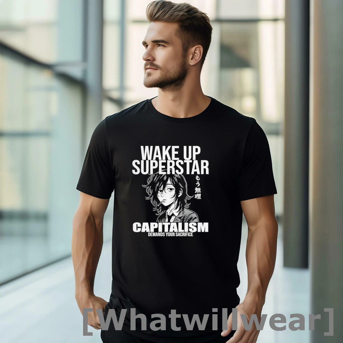 Official Anime Wake Up Superstar Capitalism Demands Your Sacrifice Tshirts Sweater