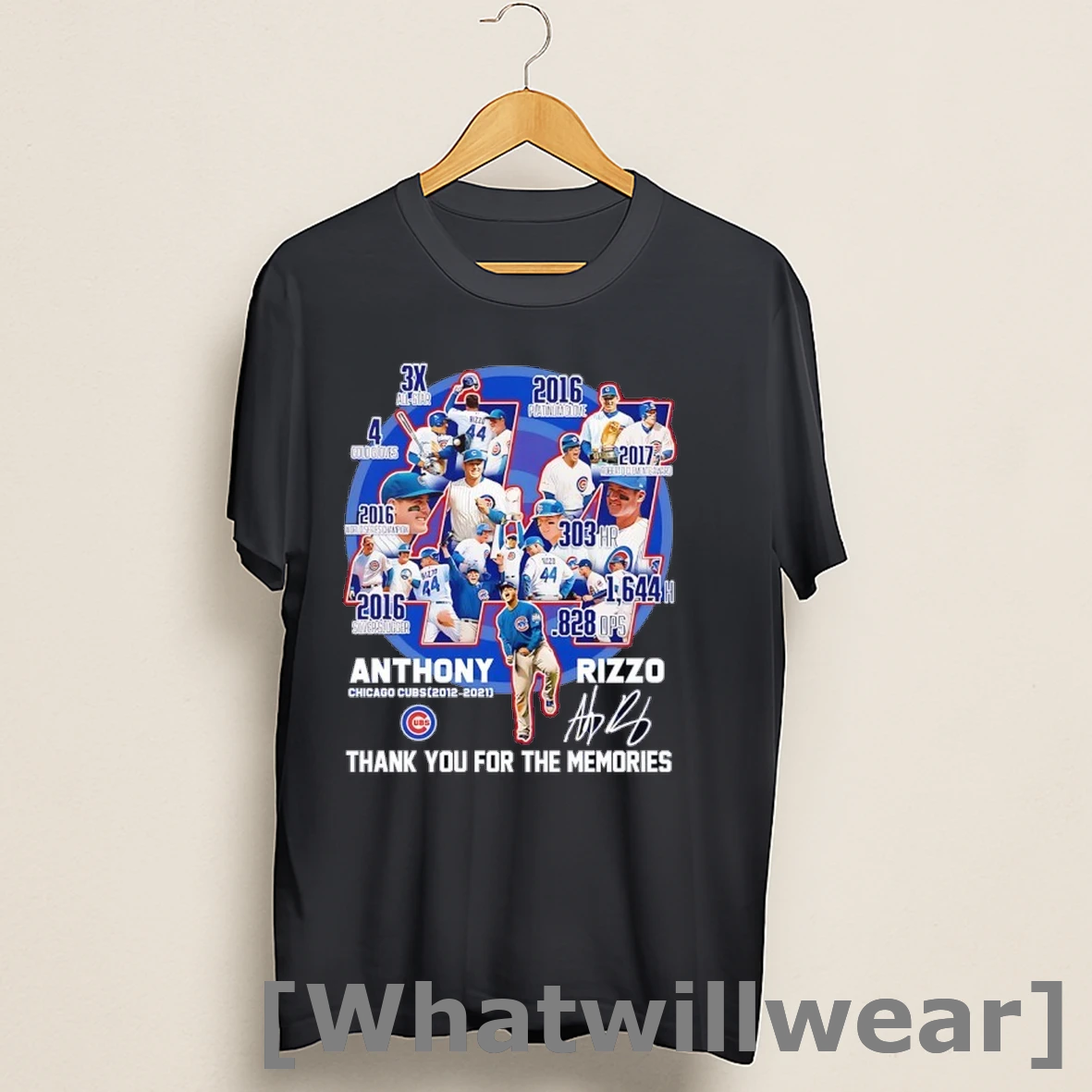 Official Anthony Rizzo Chicago Cubs Thank You For The Memories Signature Shirts