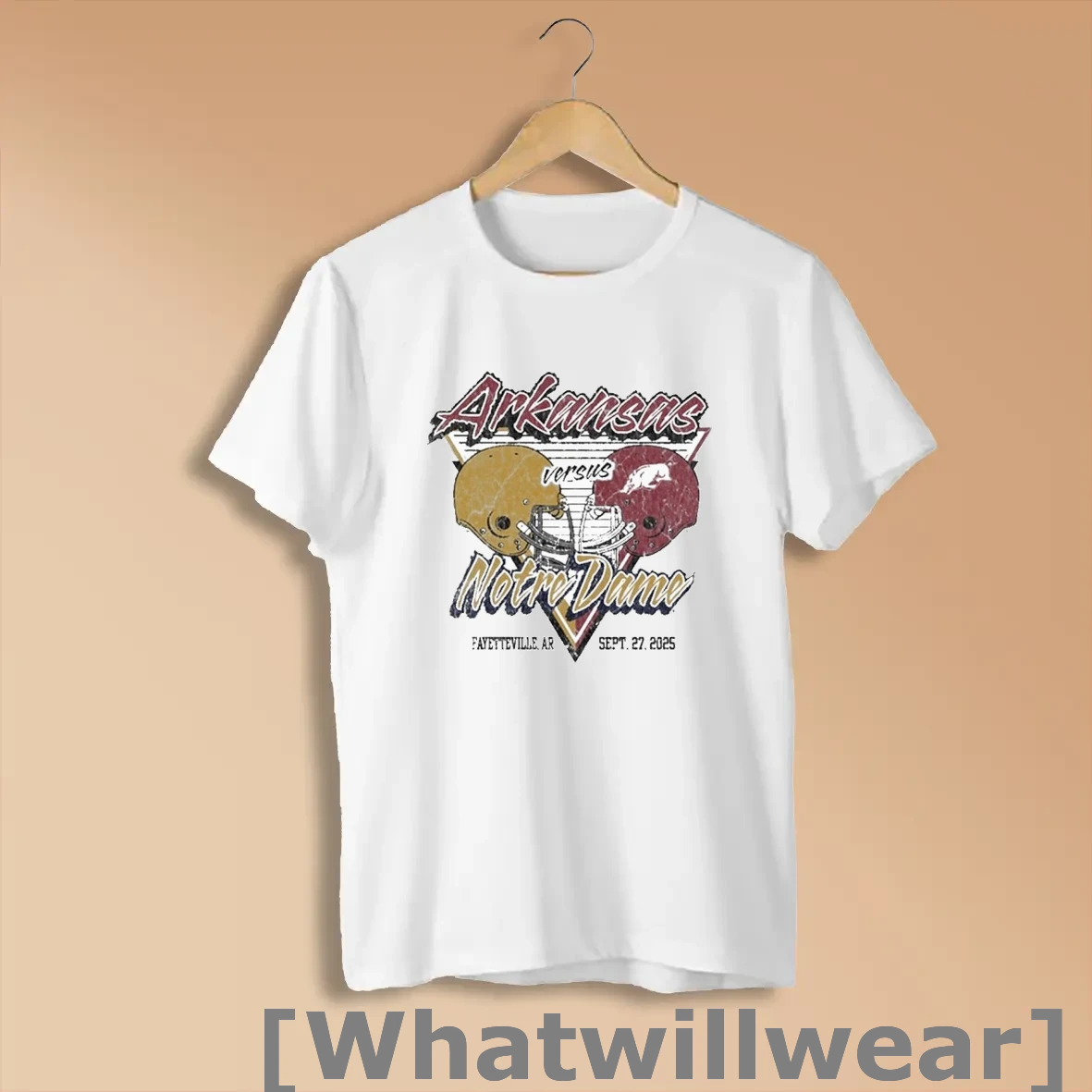 Official Arkansas Razorbacks Vs Notre Dame Fighting Irish 2025 Gameday Football Shirts