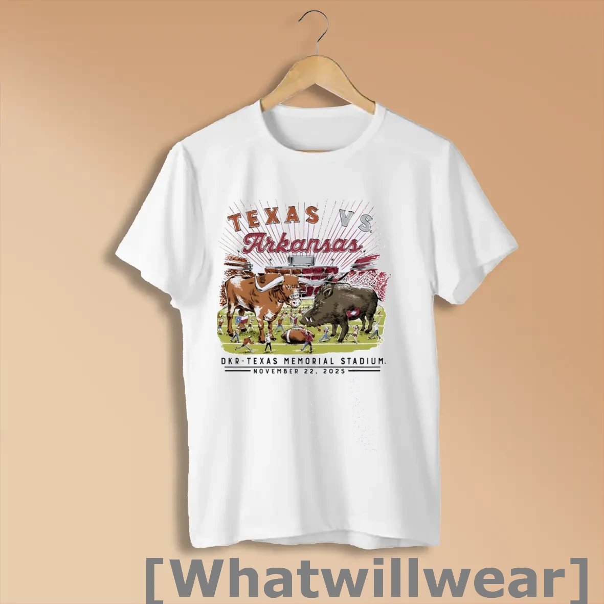 Official Arkansas Razorbacks Vs Texas Longhorn Dkr Texas Memorial Stadium 2025 Shirts