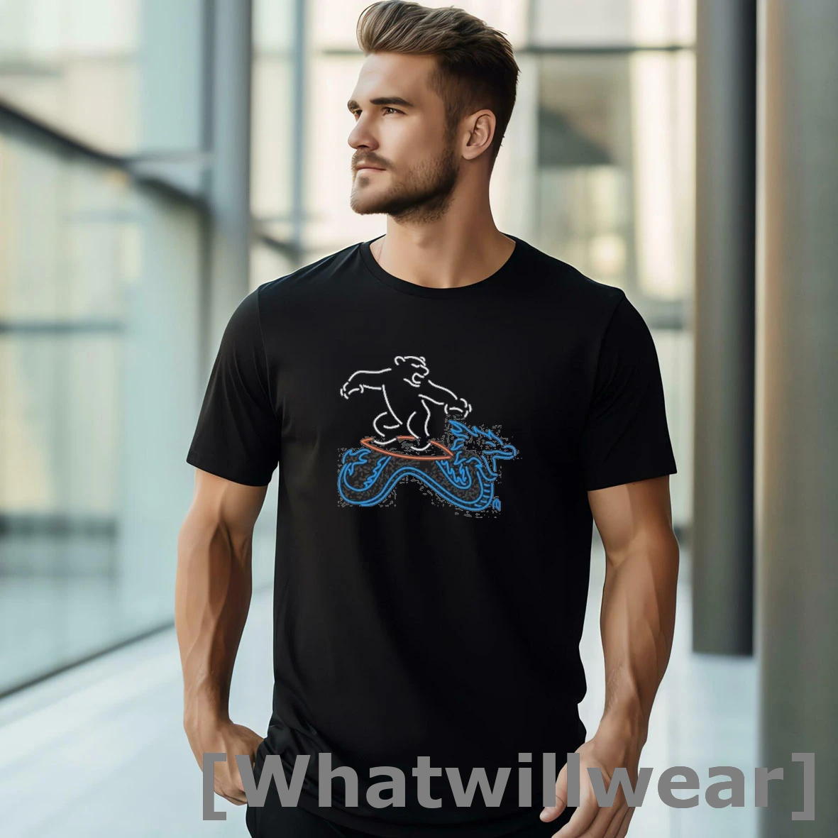 Official Athlete Logos Neon Surfing Polar Beart Tshirts Sweater