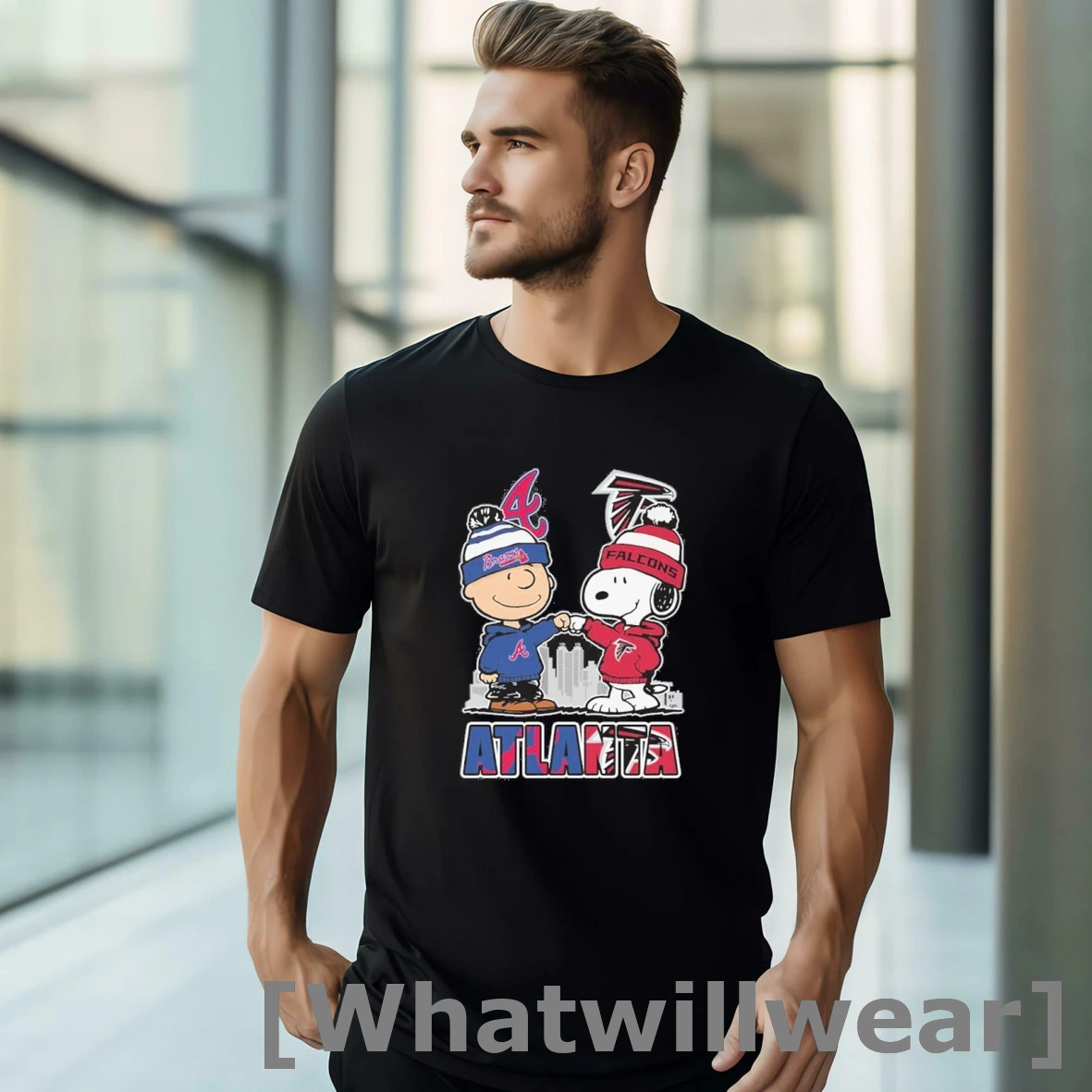 Official Atlanta Snoopy Fist Bump Charlie Brown Braves And Falcons Shirts