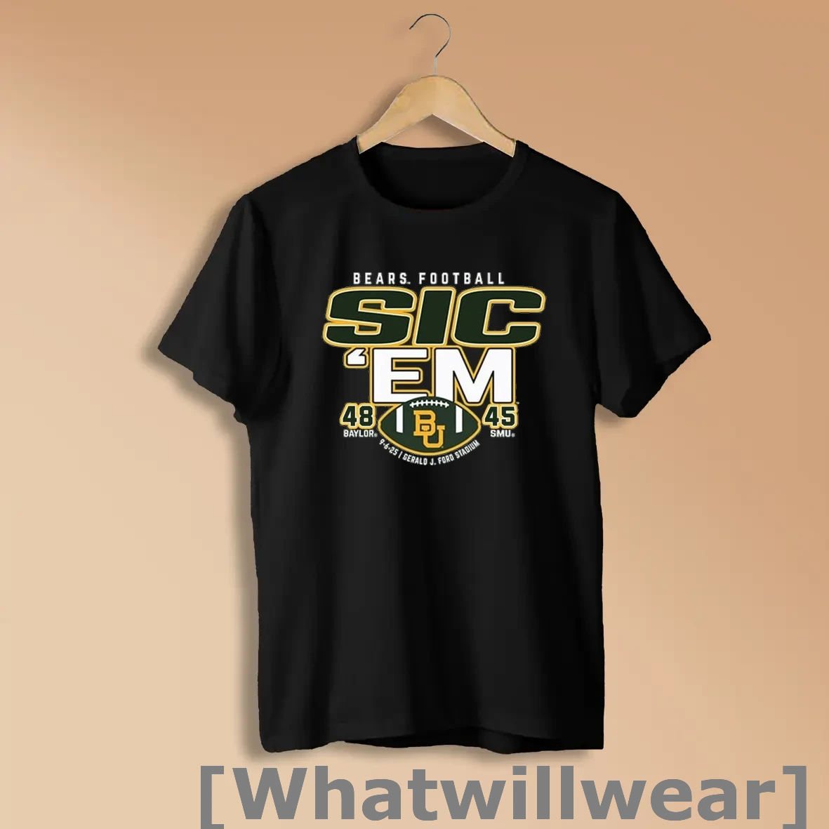 Official Baylor Bears Football Sic Em 2025 Baylor 48 45 Smu Shirts