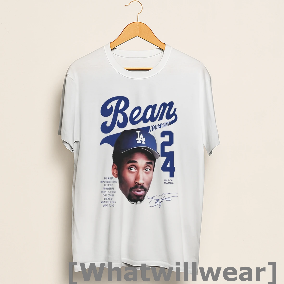 Official Bean Kobe Bryan Los Angeles Dodgers 24 Signature Graphic Shirts