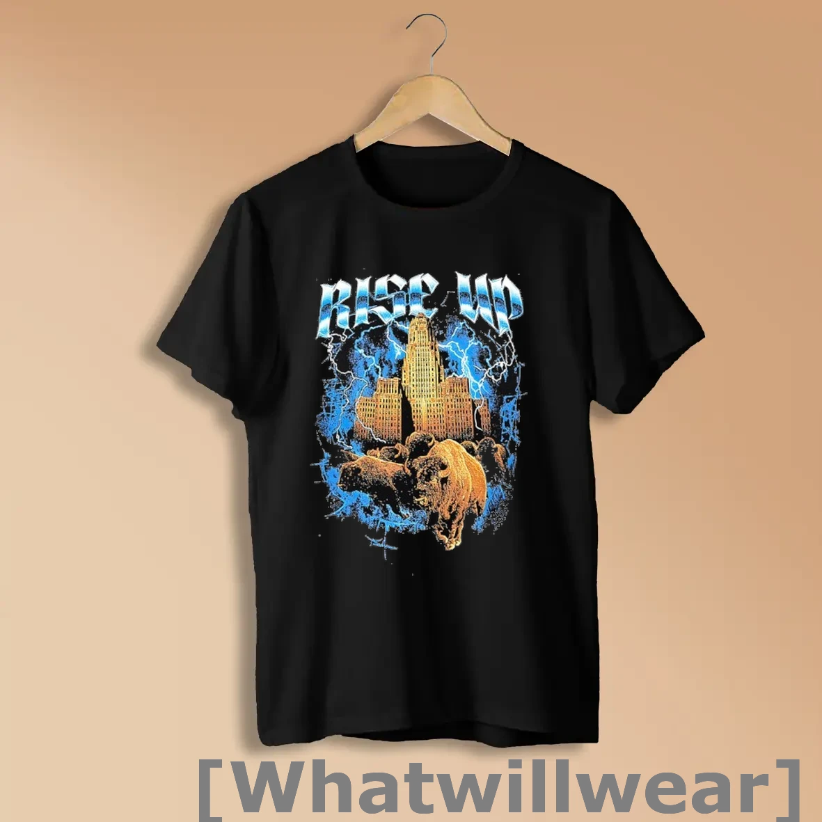 Official Bison Rise Up City Lightning Graphic Shirts